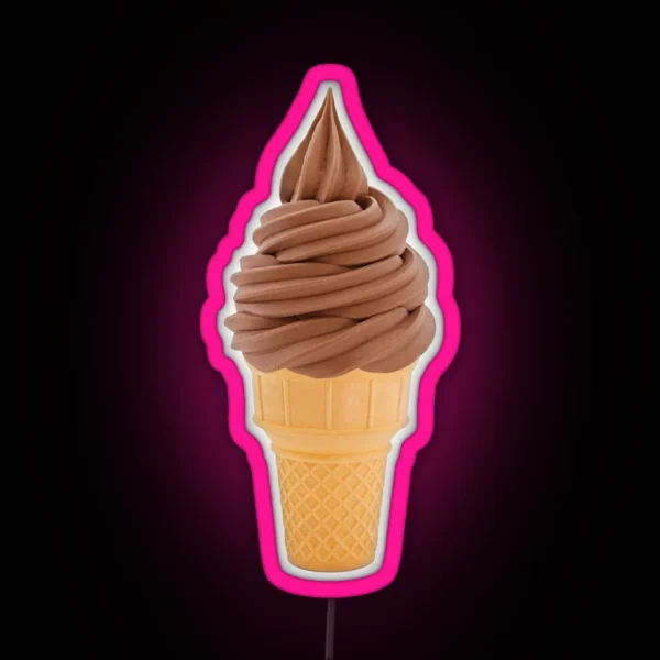 Chocolate Ice Cream Cone RGB Neon Sign