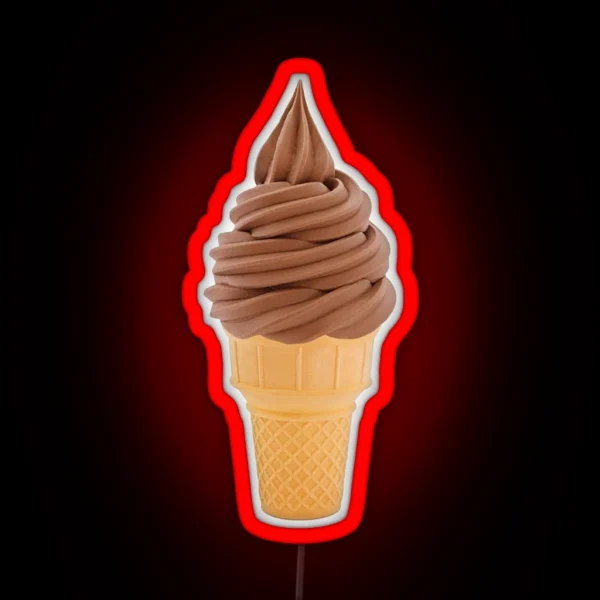 Chocolate Ice Cream Cone RGB Neon Sign