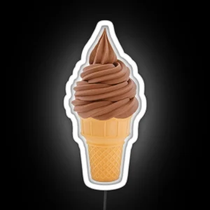 Chocolate Ice Cream Cone RGB Neon Sign