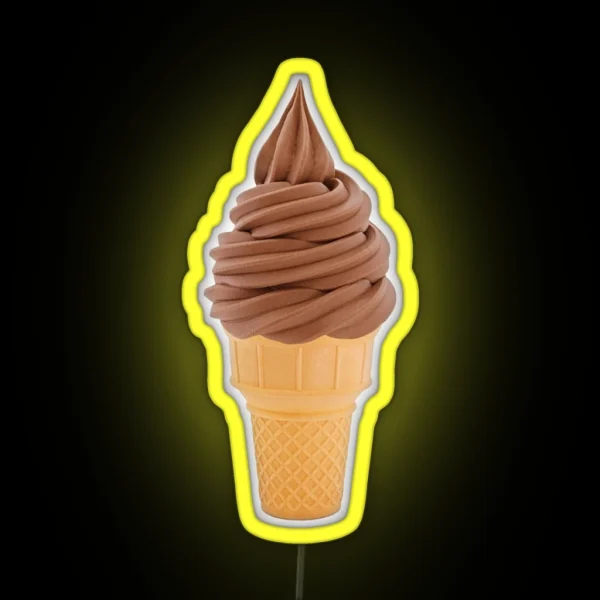 Chocolate Ice Cream Cone RGB Neon Sign