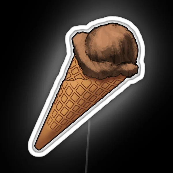 Chocolate Ice Cream Cone RGB Neon Sign