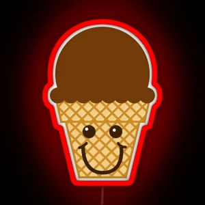 Chocolate Ice Cream Cone RGB Neon Sign