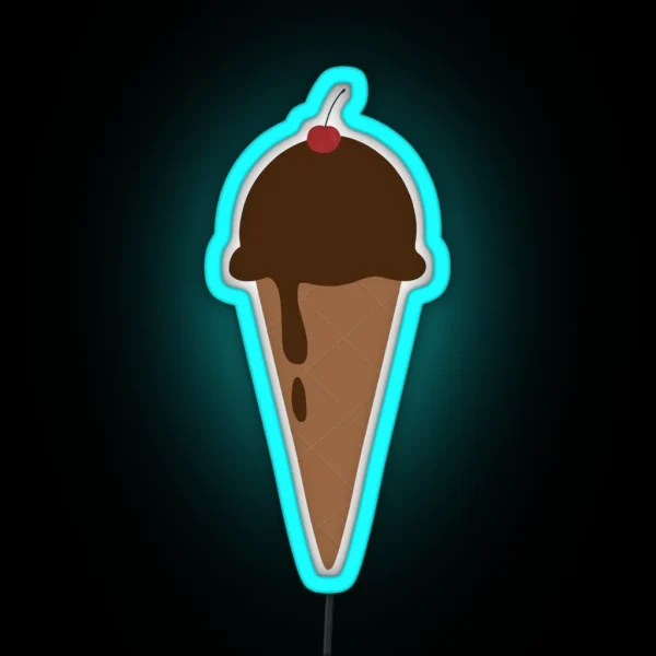 Chocolate Ice Cream Cone RGB Neon Sign