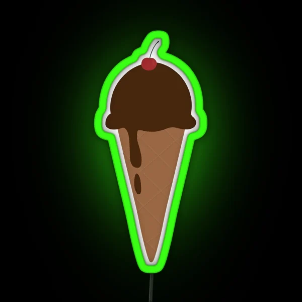 Chocolate Ice Cream Cone RGB Neon Sign