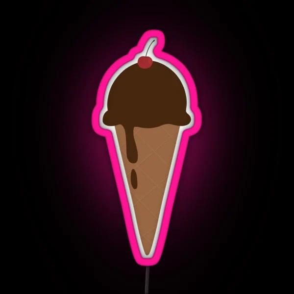 Chocolate Ice Cream Cone RGB Neon Sign