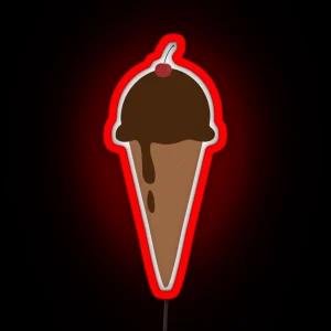 Chocolate Ice Cream Cone RGB Neon Sign