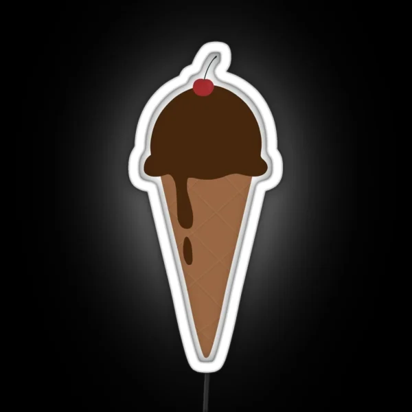 Chocolate Ice Cream Cone RGB Neon Sign