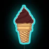 Colorful chocolate ice cream cone neon sign for sweet kitchen decor.
