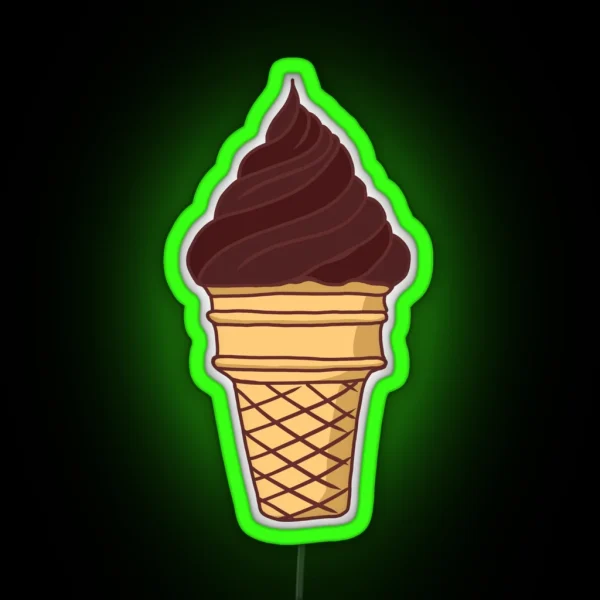 Chocolate Ice Cream Cone RGB Neon Sign