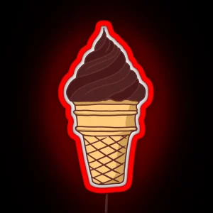 Chocolate Ice Cream Cone RGB Neon Sign