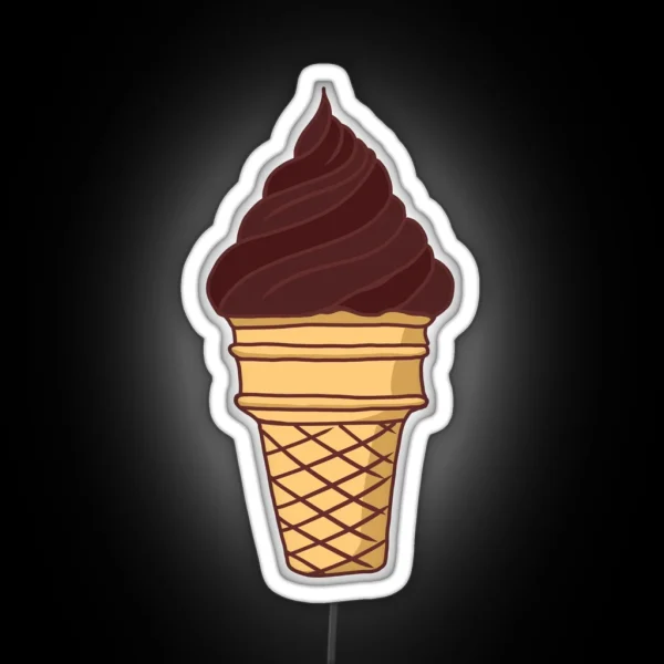 Chocolate Ice Cream Cone RGB Neon Sign