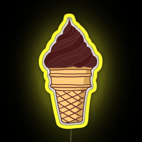 Chocolate Ice Cream Cone RGB Neon Sign
