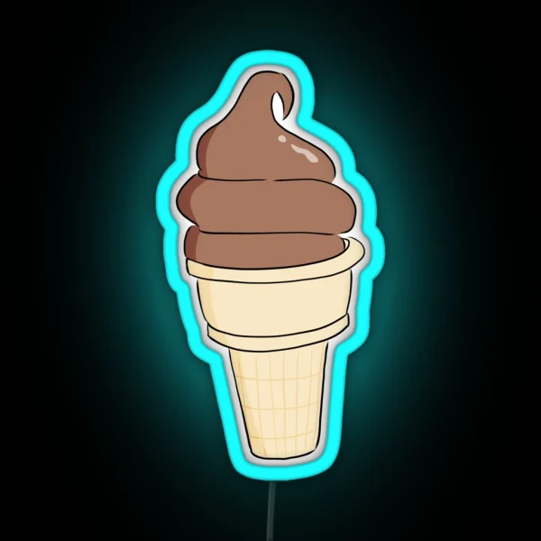 Chocolate Ice Cream Cone RGB Neon Sign