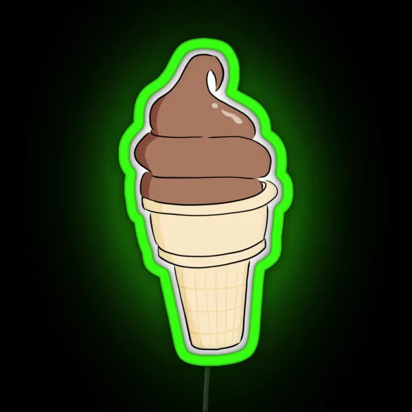 Chocolate Ice Cream Cone RGB Neon Sign
