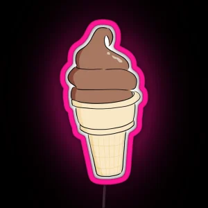 Chocolate Ice Cream Cone RGB Neon Sign