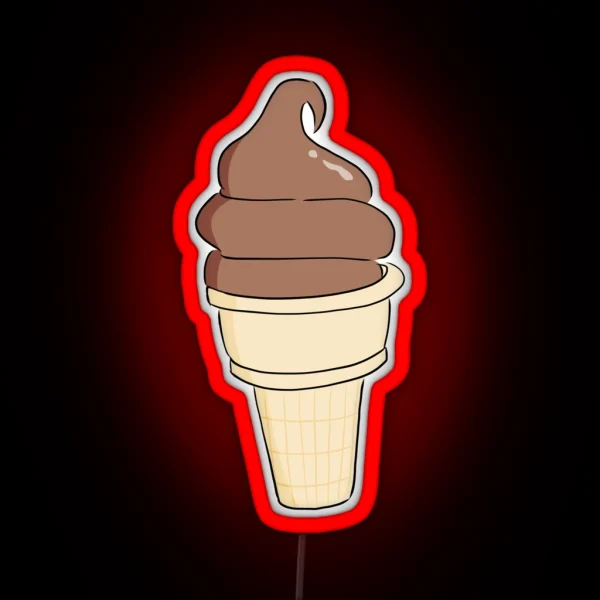 Chocolate Ice Cream Cone RGB Neon Sign