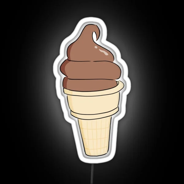 Chocolate Ice Cream Cone RGB Neon Sign
