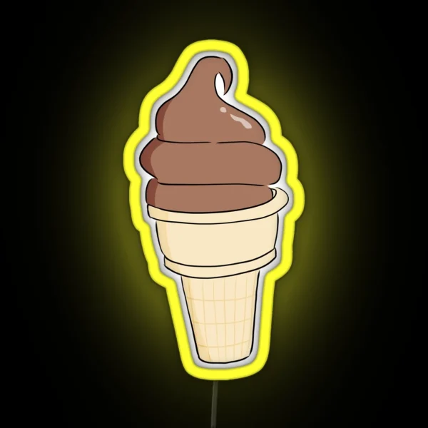 Chocolate Ice Cream Cone RGB Neon Sign