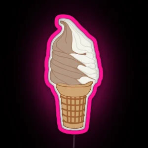 Chocolate Vanilla Swirl Ice Cream RGB Neon Sign