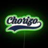 Vibrant handcrafted Chorizo RGB neon sign with rustic Spanish inspired design