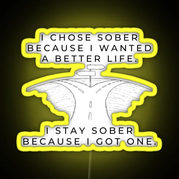 Chose Sober Black Text RGB Neon Sign