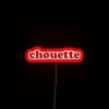 Elegant Chouette Sweet in French Typography with Neon Glow Accents