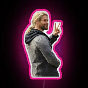 Chris Hemsworth Peace RGB Neon Sign