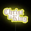 Vibrant RGB LED Canvas Sign Displaying Faith with Christ is King