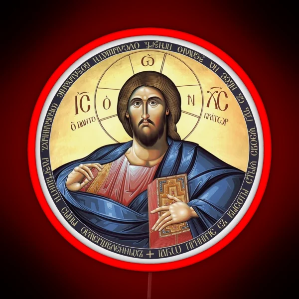 Christ Pantocrator Orthodox Icon RGB Neon Sign