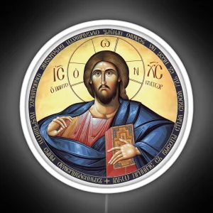 Christ Pantocrator Orthodox Icon RGB Neon Sign