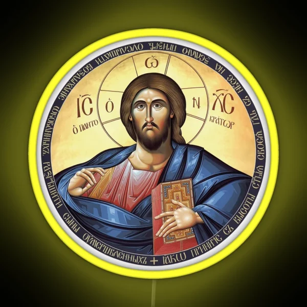 Christ Pantocrator Orthodox Icon RGB Neon Sign