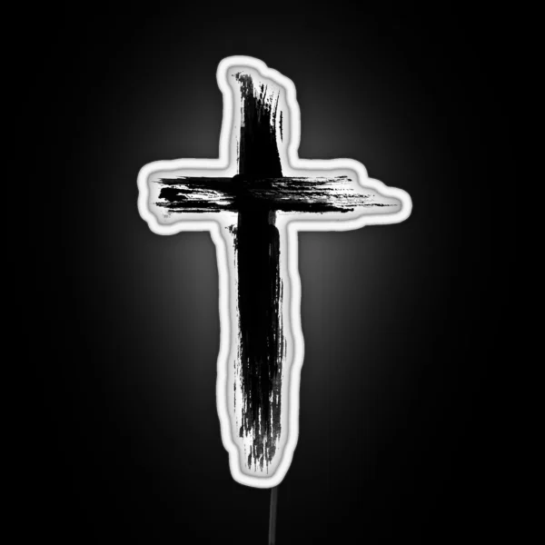 Christian Cross Artistic Lines RGB Neon Sign