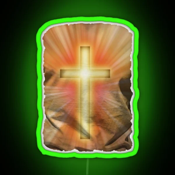 Christian Cross Bright As The Sun RGB Neon Sign