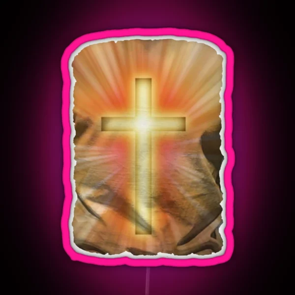 Christian Cross Bright As The Sun RGB Neon Sign