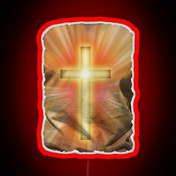 Christian Cross Bright As The Sun RGB Neon Sign