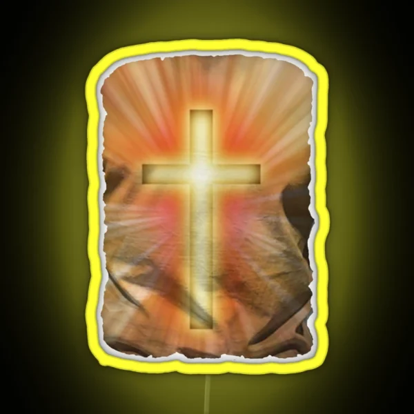 Christian Cross Bright As The Sun RGB Neon Sign
