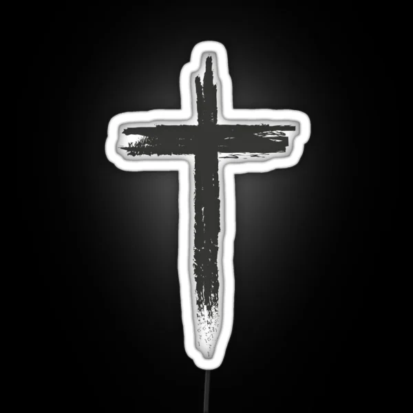 Christian Cross Led On Heart RGB Neon Sign