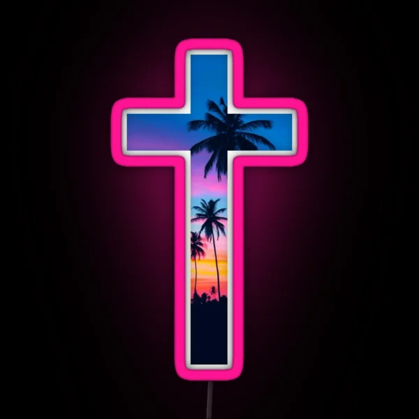 Christian Cross RGB Neon Sign
