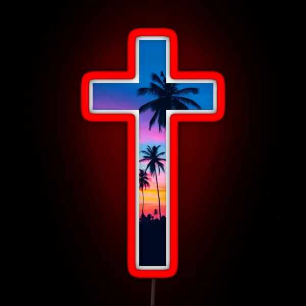 Christian Cross RGB Neon Sign