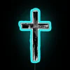 Radiant Glowing Blessings with Vibrant Neon Cross Wall Decoration Accent.