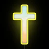Christian cross symbol lighted LED RGB neon wall decor sign
