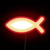Vibrant RGB Neon Wall Sign Featuring Christianity's Iconic Symbol