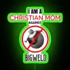 Christian mom's home decor statement against Big Weld RGB neon sign