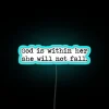 Neon Inspirational Christian Quote Wall Sign with Colorful RGB Lighting Options