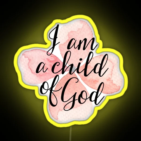 Christian Quote Watercolor Flower RGB Neon Sign