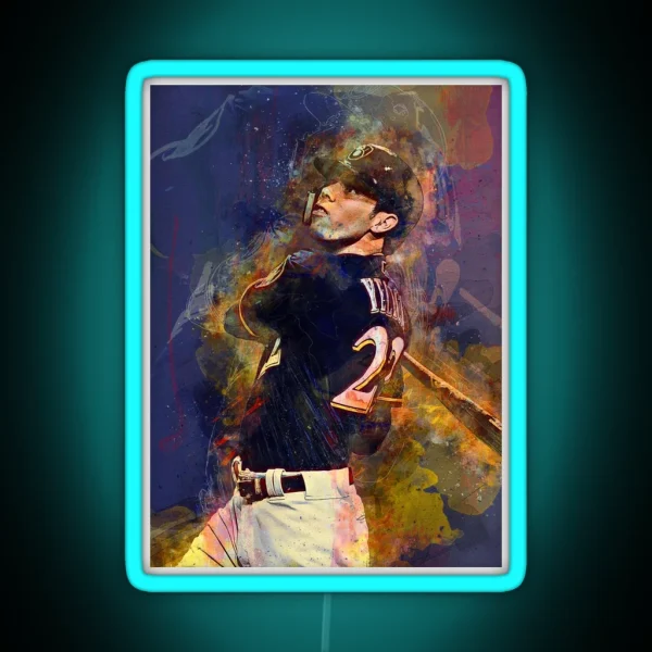 Christian Yelich Brewers Mixed Media RGB Neon Sign