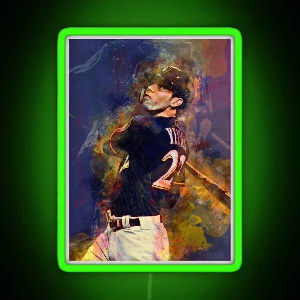 Christian Yelich Brewers Mixed Media RGB Neon Sign