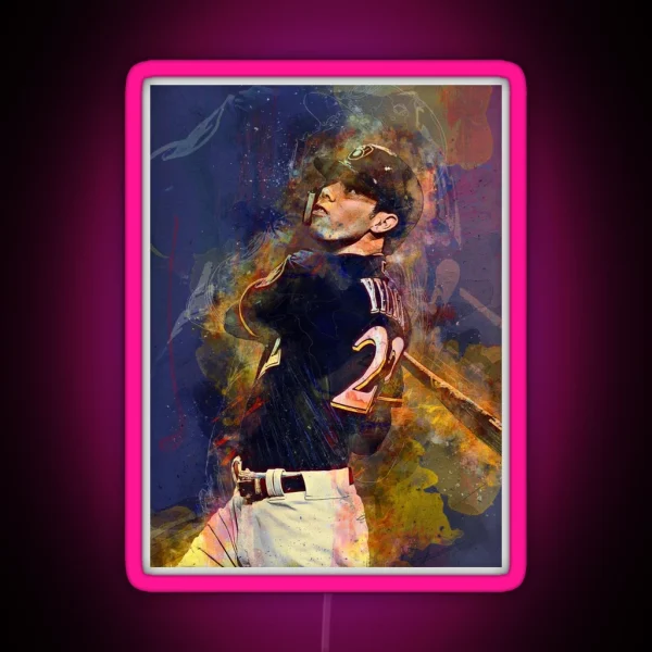 Christian Yelich Brewers Mixed Media RGB Neon Sign