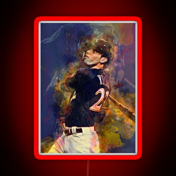 Christian Yelich Brewers Mixed Media RGB Neon Sign