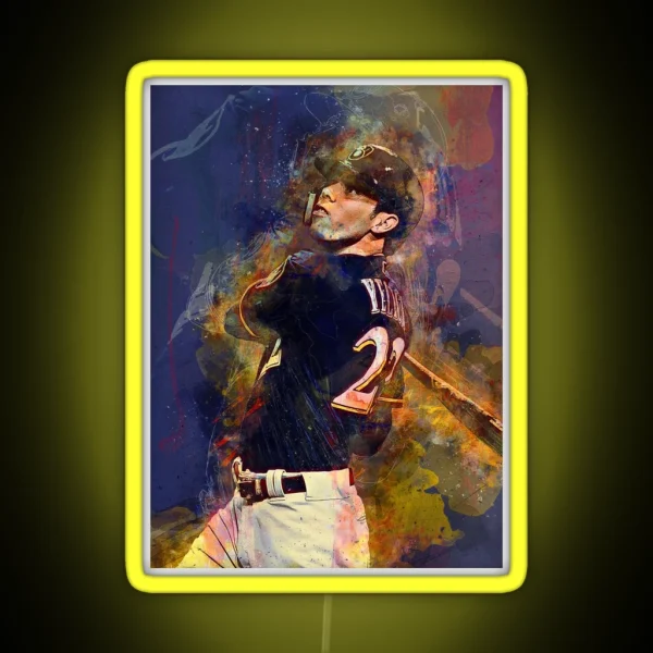Christian Yelich Brewers Mixed Media RGB Neon Sign